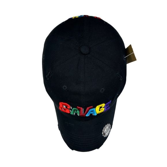 House of Commons Premium Headwear Savage Embroidered Strap Back Hat - One Size - Picture 3 of 8